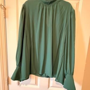 Eloquii Teal Blouse with Flared Sleeves